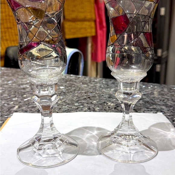 ✨ Vintage Partylite Mosaic Stemmed Votive Candle Holders – Rare & Unused”✨ - Picture 5 of 16